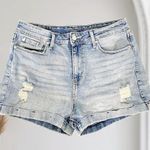Denizen from Levi's Denizen Levi's Light Blue Distressed High Waisted Denim Jean Mom Shorts W 29 Photo 0