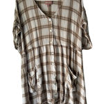 Show Me Your Mumu ‎ XXL Brown Plaid Button Front Tunic Dress with Pockets Photo 0