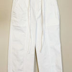 Hudson Jeans Hudson White Wide leg Cropped Jeans with Belt Photo 0