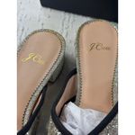 J.Crew Womens Glitter Criss Cross Slip On Block Heel Sandals Slides Size 8 Photo 4