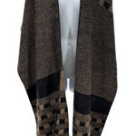 Free People Women's Geometric Pattern Fringe Poncho Cape Shawl Wrap Photo 0