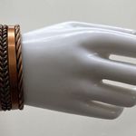 Vintage Handmade Copper Braided & Twisted Cuff Bracelets Heavyweight Sz 6.5 Brown Photo 5