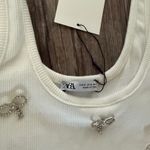 ZARA rhinestone bow jewel ribbed tank top Photo 2