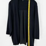 Talbots Black Cotton Blend Pleated Back Open Front Casual Knit Cardigan Size XL Photo 6
