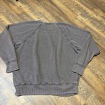 Aerie  Oversized Sweatshirt Distressed Brown Crewneck Pullover Women’s Medium Photo 8