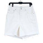 BDG Urban Outfitters 90s Long Inseam White Denim Mom Shorts Size 30 Photo 0