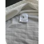 None White Draped V-Neck Textured Blouse Size L Photo 4