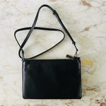 Michael Kors  Black Neon Yellow Leather Double Pouch Crossbody Bag Photo 6