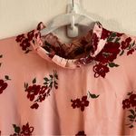 Julie Brown Dress Gabe Floral Print Silk Ruffle Mock Neck Tiered Mini Sz L NWT Photo 4