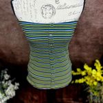 Olivaceous Striped Tube Top Yellow/Green/Blue/White M Photo 2