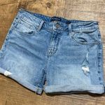Lucky Brand  Women's High Rise The Roll Up Distressed Denim Shorts-Blue Photo 1