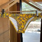 Billabong  Yellow Floral Low Rise Cheeky Bikini Bottom Size XL Photo 0
