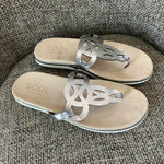 SOUL‎ Naturalizer Janice Pewter Thong Sandals Size 9.5 Silver Photo 3
