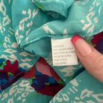 Yumi Kim  Small 100% Silk Turquoise Floral 3/4 Sleeve Blouse size XS Photo 2