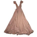 Reformation Sleeveless V-Neck Peppermint Maxi Wrap Dress Size XS Formal Bridal Photo 4