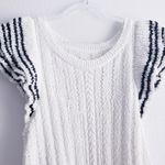 Anthropologie Mauve Knit Ruffle Cap Sleeve Blouse Photo 4