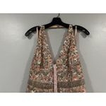 Mac Duggal  5654 Pink Floral Embellished Halter Strap A Line Gown Sz 8 Photo 2