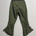 Scripted Pants Women's 0 Olive Green Classic Cinched Ruffle Hem Mid Photo 1