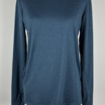 Quince  Flowknit Breeze Long Sleeve Top Women XS Navy Thumbholes Stretch Active Photo 0