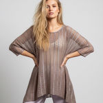 Dress to Kill Asymmetrical Shimmer Art to Wear Textured Lace Tunic Top One Size Purple Size undefined Photo 0