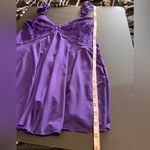 SHIRLEY OF HOLLYWOOD Vintage Silky Sheer Lace Mini Slip Dress Lingerie Sz L EUC Purple Size L Photo 6