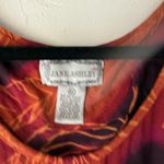 Jane Ashley  Dress Vintage Large Red Orange Leaf‎ Print Fall Sleeveless Maxi Boho Photo 4