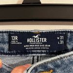 Hollister Blue Ultra High-Rise Dad Jeans Stretch Womens Size 13R Straight Leg Photo 2