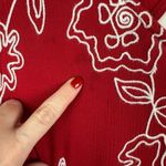 Catherines Red Floral Embroidered Tunic Top Size 1X Bell Sleeve Boho Lightweight Photo 4