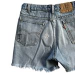 Levi's Levi’e Vintage RARE Blank Orange Tab High Rise Distressed Raw Hem Mom Jean short Photo 7