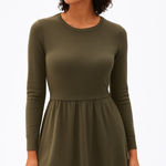 NWT Beautiful olive tunic hi low blouse ties QEW Green Size XS Photo 0