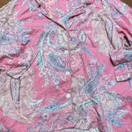 Ralph Lauren COPY - Lauren  Paisley Button Up Flannel Shirt PJ Top size large Photo 4