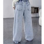 NWT MakeMeChic Maternity Jeans Wide Leg Over Belly Denim – Small Blue Size undefined Photo 3