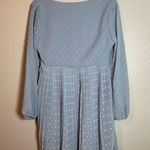 Lulus Poetic Love Dusty Blue Swiss Dot Long Sleeve Pleated Mini Dress Size M Size M Photo 11