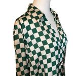 Show Me Your Mumu  Early Riser Pajama Top in Green Checker XSmall Womens Blouse Photo 4