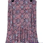 CHAPS  large skirt women’s knee length ruffle hem geometric print red white blue Photo 8