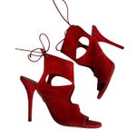 Aquazzura Sexy Thing 105mm Red Suede Sandal Size 7.5 Photo 8