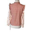 Rachel Parcell NWT  floral pink cheetah ruffle top Photo 9