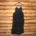 Mac Duggal 27119 Womens Sequin Mini with High Low Ruffle Tiered Train Dress Gown Photo 4