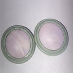 Pastel Purple and Mint Green Vintage Round Retro Boho Earrings Photo 0