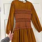 Ulla Johnson Ayaz Midi Dress Sandstone Cotton Size 8 Handmade Smocked Balloon Photo 11