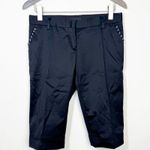 John Richmond Bermuda Shorts with Side Stich Details Size 42 Black Low Rise White Photo 0