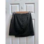 Wilfred Aritzia  Black High Waist Vegan Leather Front Gathered Wrap Skirt Size 6 Photo 1