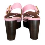 Marni Women’s Pink Leather Open Toe Platform Wedge Sandals Heels Size 40 Photo 6