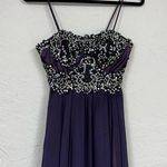 Narianna Purple Sequined Gown Womens XS Formal Bridesmaid Prom High Slit Dress Photo 0