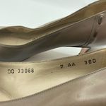 Salvatore Ferragamo Vintage 90s kitten Heels Taupe leather weave stitch dress Photo 9