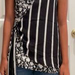 Bobeau NWT black & off white tank dressy top with knot tie Photo 1