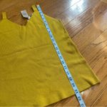 Loft  Sweater v-neck tank top yellow viscose blend Sz Large Petite Photo 5