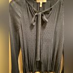 10 Crosby Derek Lam Pleated Long Sleeve Blouse Bow Tie Front And Bell Sleeves Blue Size 4 Photo 4