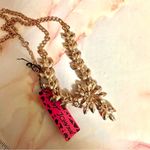 Betsey Johnson  red/orange rhinestone flower statement necklace Photo 5