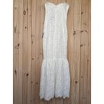 Lulus NWT  Instinctively Stunning White Lace Bustier Trumpet Maxi Dress Wedding S Photo 4